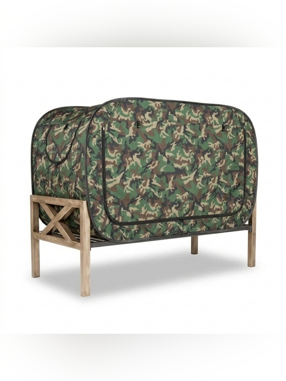 Privacy Pop Bed Tent Full Size Camouflage Design w Carrying Case for Kids Teens - Picture 2 of 3